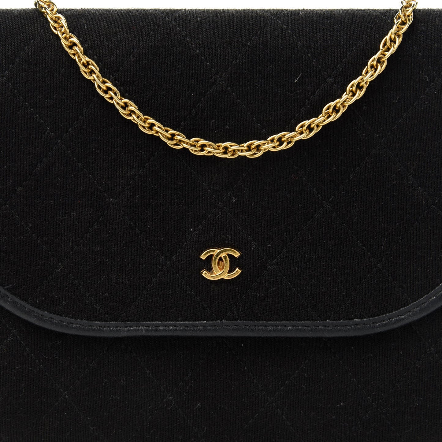 Jersey Quilted Mini Square Flap Black