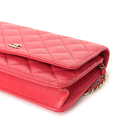 Chanel Caviar Quilted Wallet on Chain WOC  Pink 10 of 10
