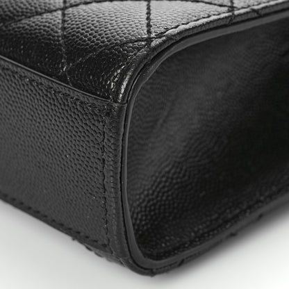 Saint Laurent Grain De Poudre Textured Mixed Matelasse Triquilt Medium Monogram Monochrome Satchel Black 7 of 8