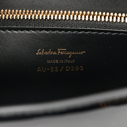 Salvatore Ferragamo Patent Calfskin Mini Vela Flap Bag Black 6 of 9