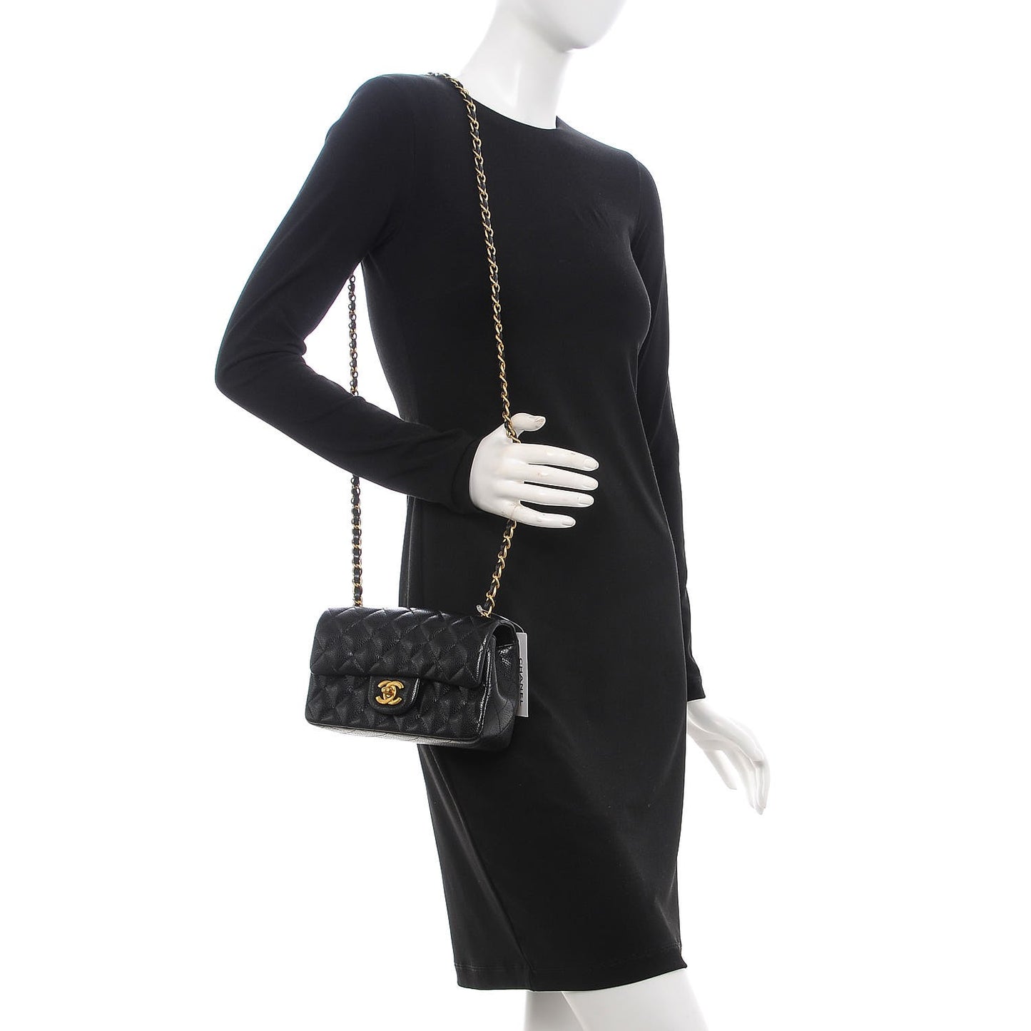 Caviar Quilted Mini Rectangular Flap Black