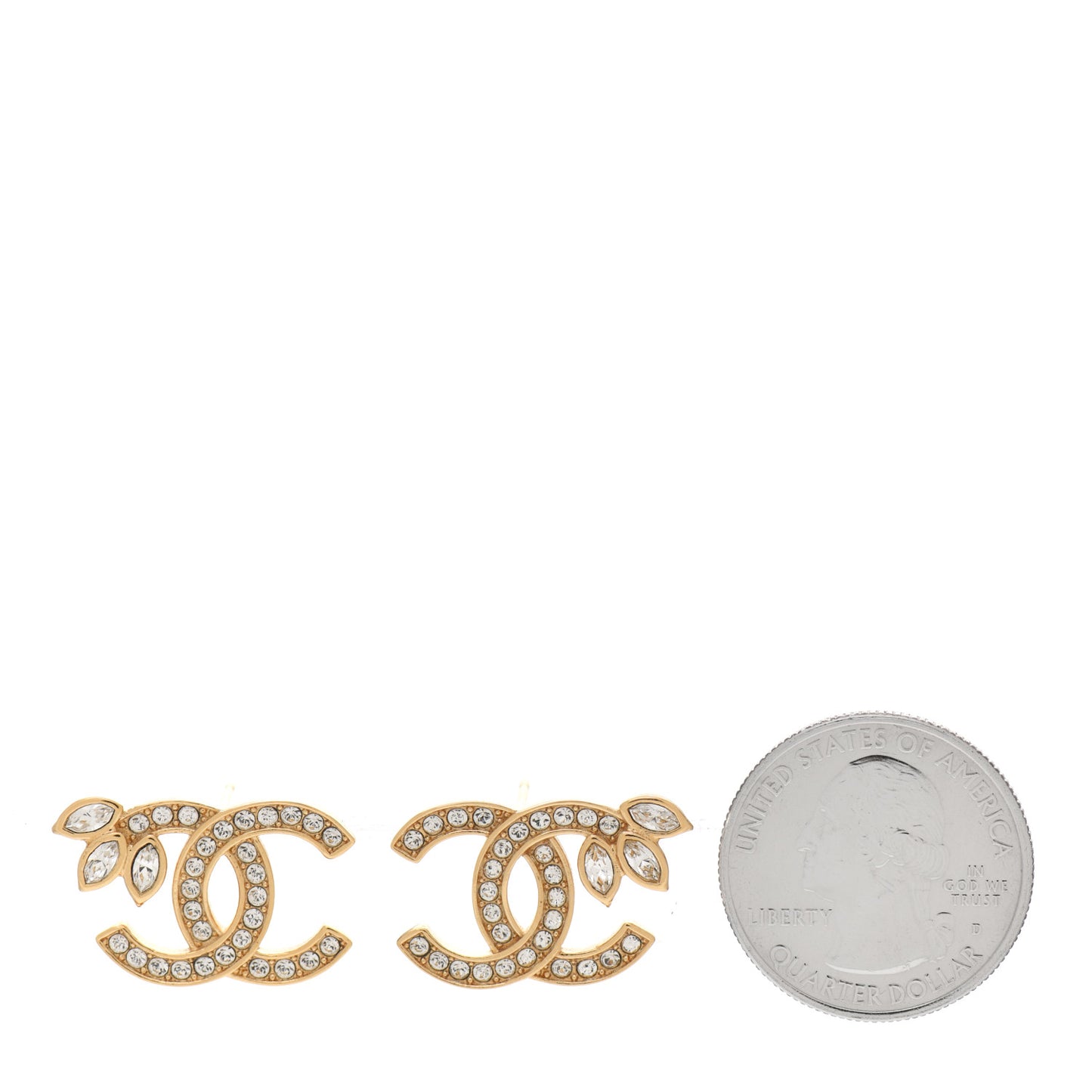 Crystal Wheat CC Earrings Gold