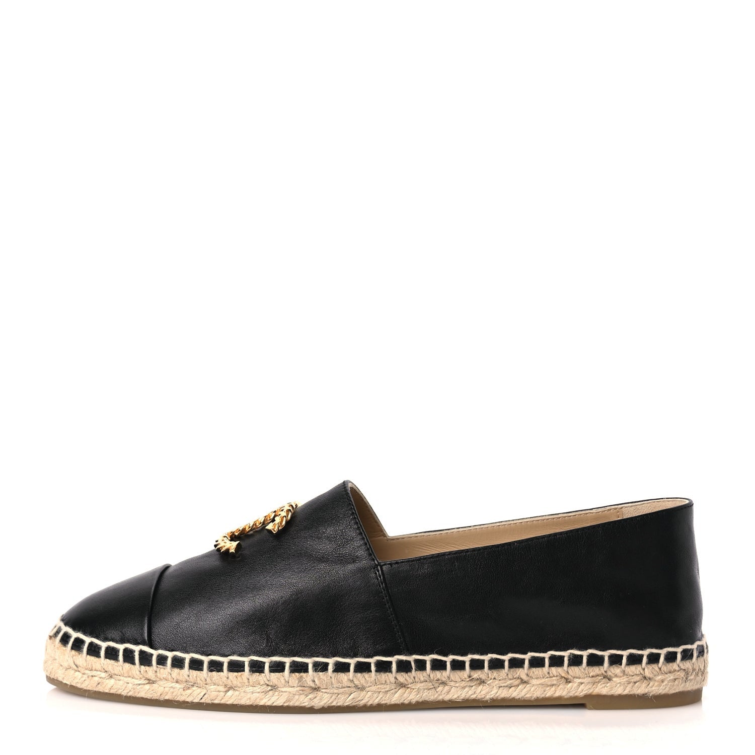 Chanel Calfskin Chain CC Espadrilles 40 Black 1 of 9