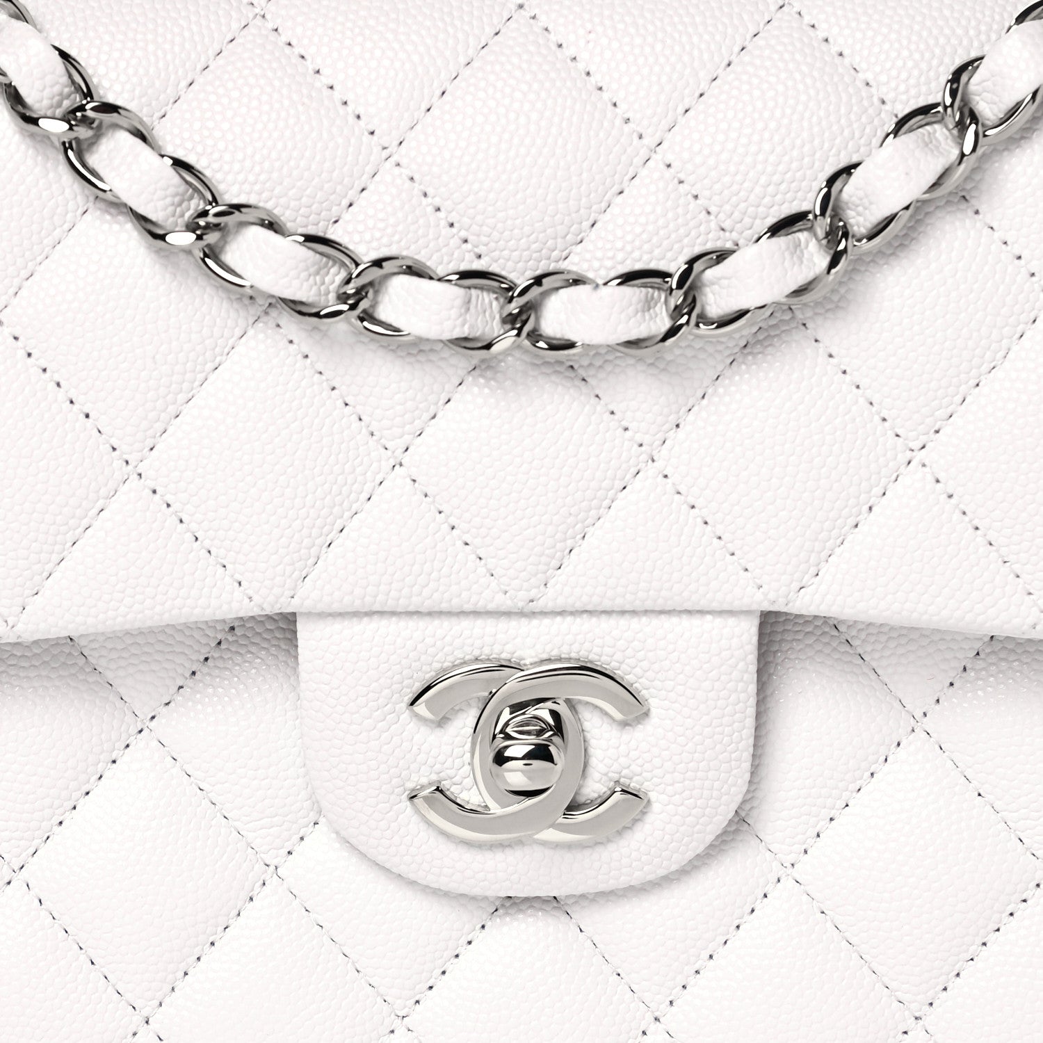 Chanel Caviar Quilted Small Double Flap White 8 of 11