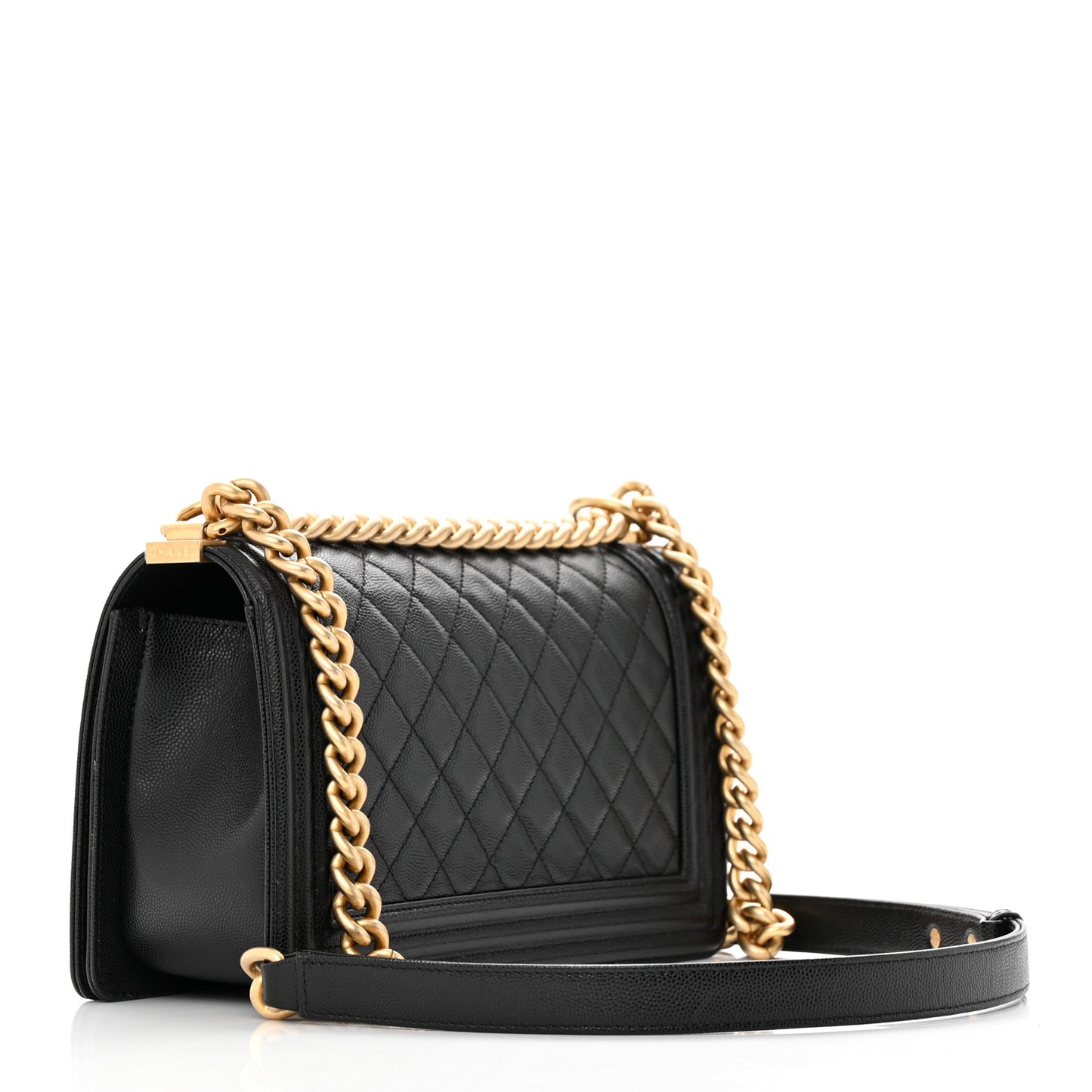 Caviar Quilted Medium Boy Flap Black