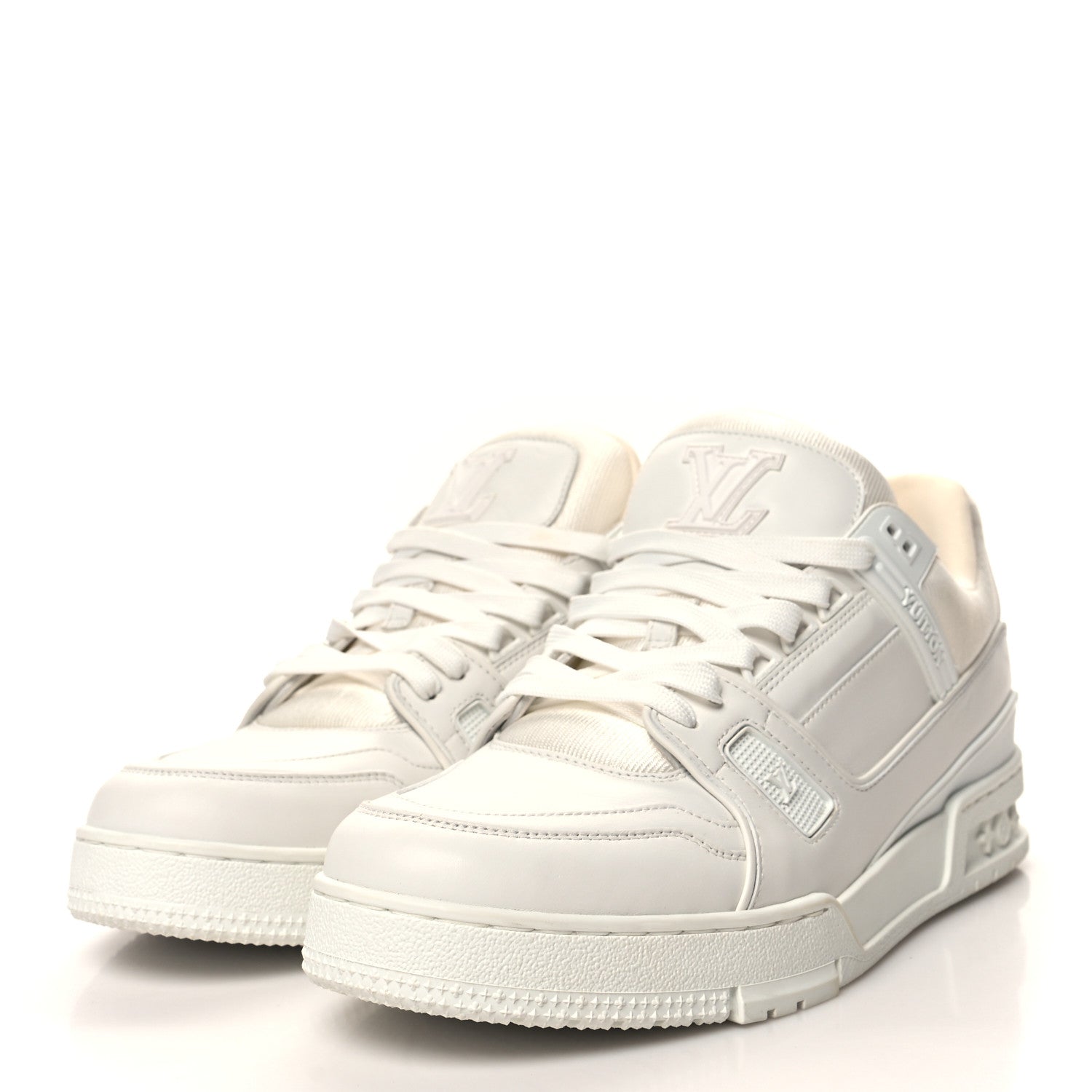 Louis Vuitton Calfskin Mens LV Trainer Sneakers 9.5 White 3 of 8
