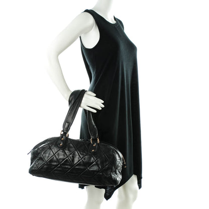 Chanel Lambskin Quilted Bowler Bag Black 2 of 7