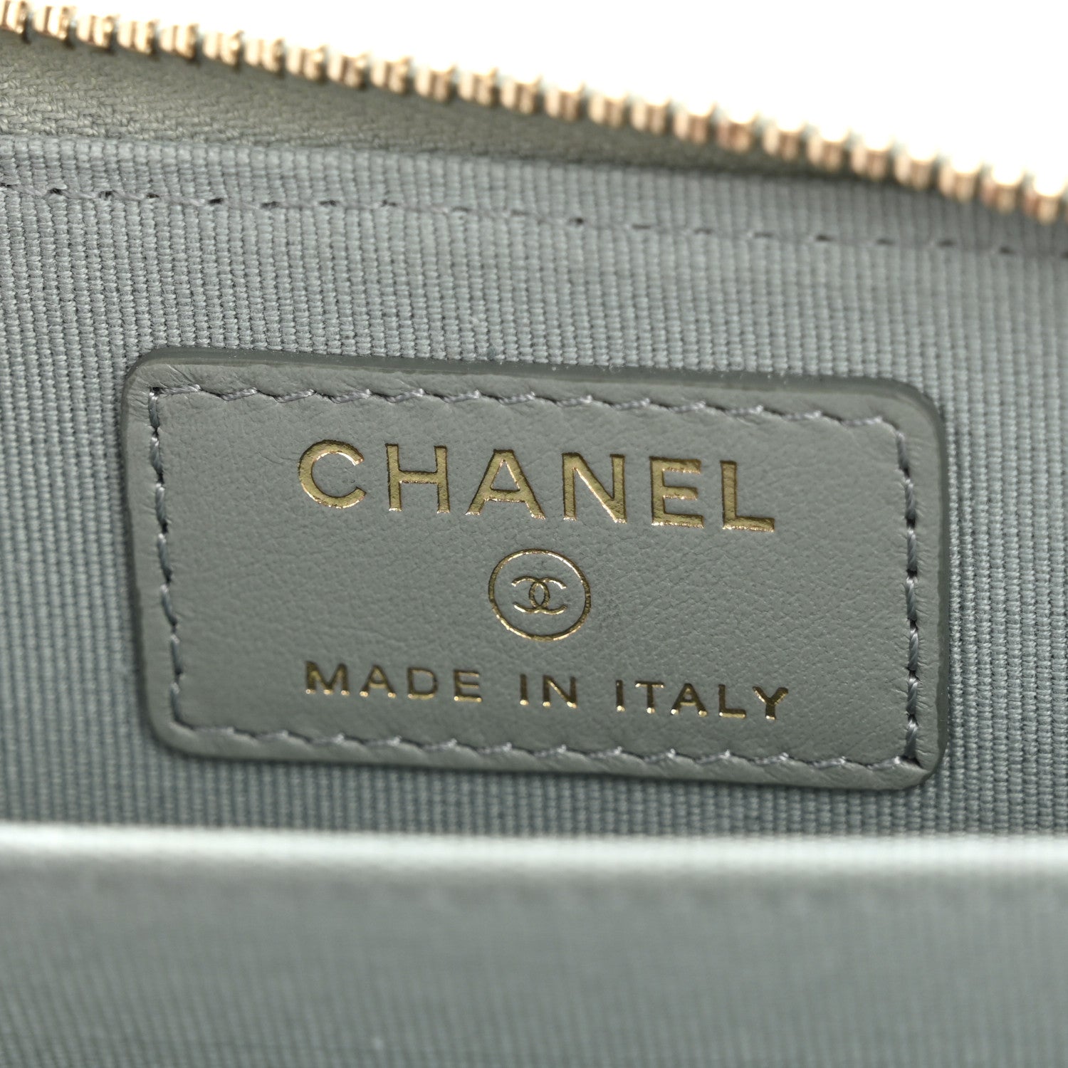 Chanel Caviar Quilted Zip Card Holder Grey 6 of 10