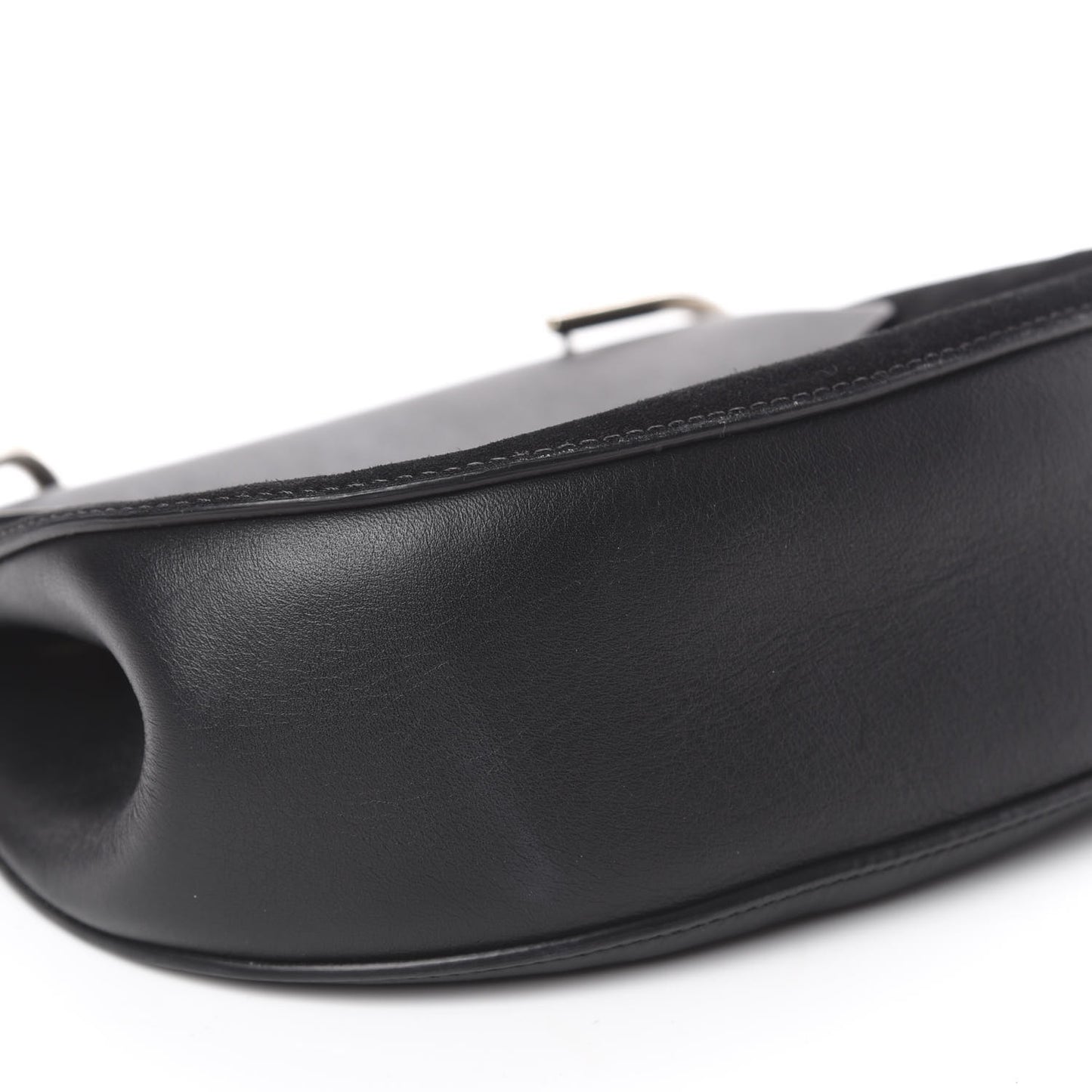 Suede Smooth Calfskin Drew Shoulder Bag Black