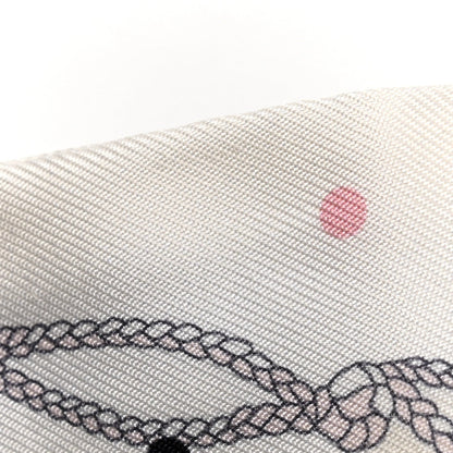 Hermes Silk Les Cles A Pois Twilly White Gris Acier 5 of 5