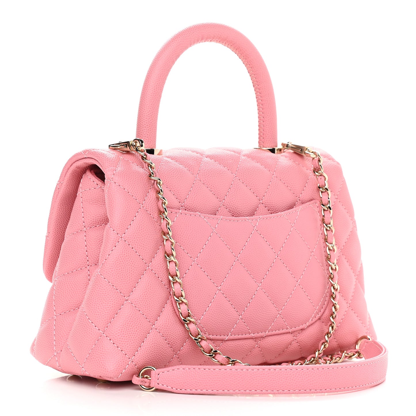 Caviar Quilted Mini Coco Handle Flap Pink
