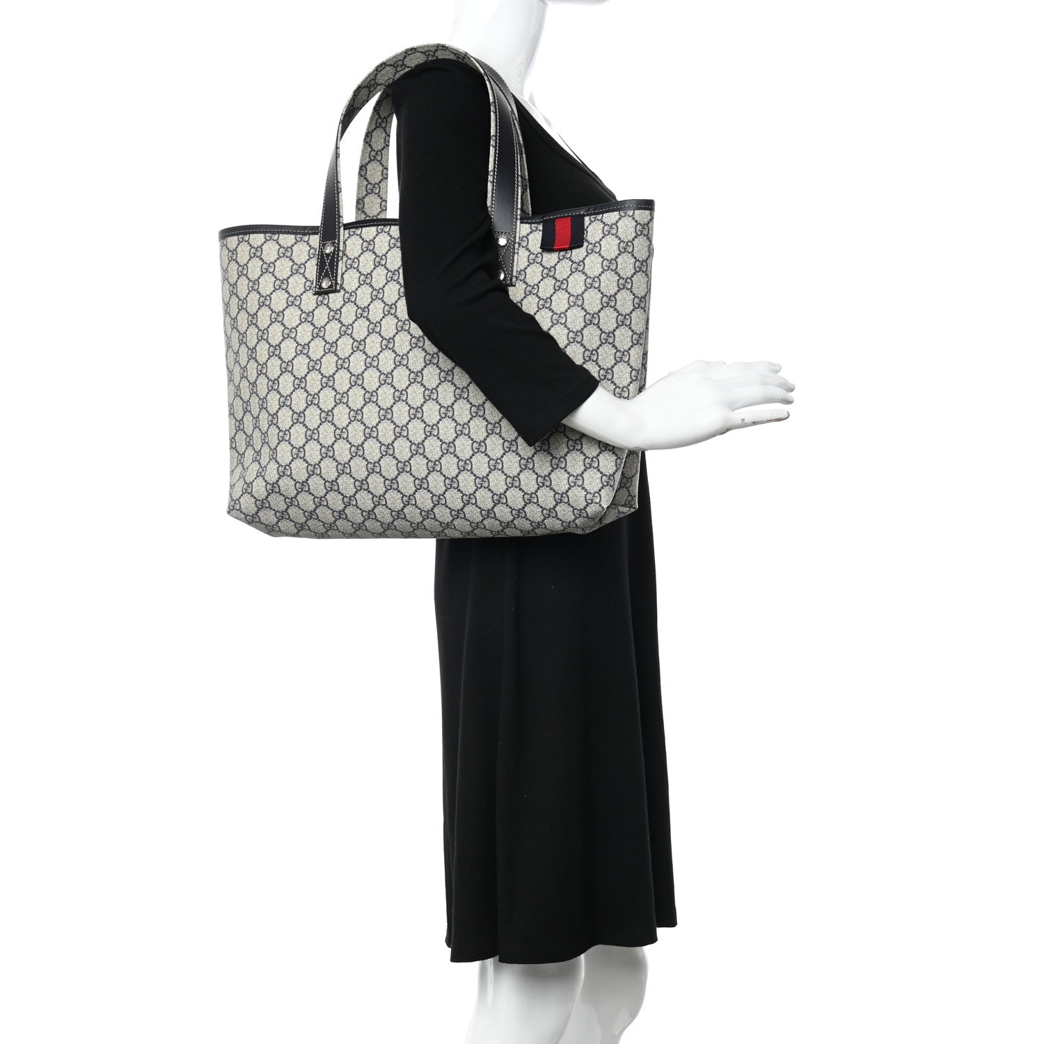 Gucci GG Plus Monogram Medium Signature Web Loop Tote Navy 2 of 13