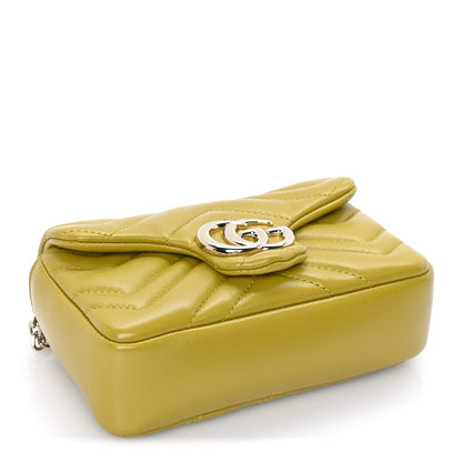 Gucci Lambskin Matelasse Mini GG Marmont Shoulder Bag  Yellow 3 of 7