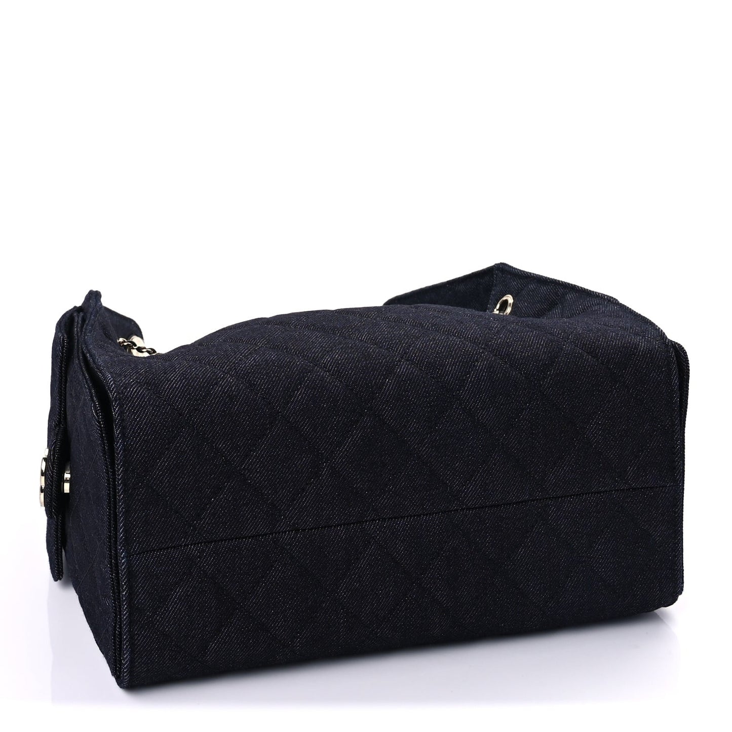 Denim Quilted Small  25 Handbag Dark Blue