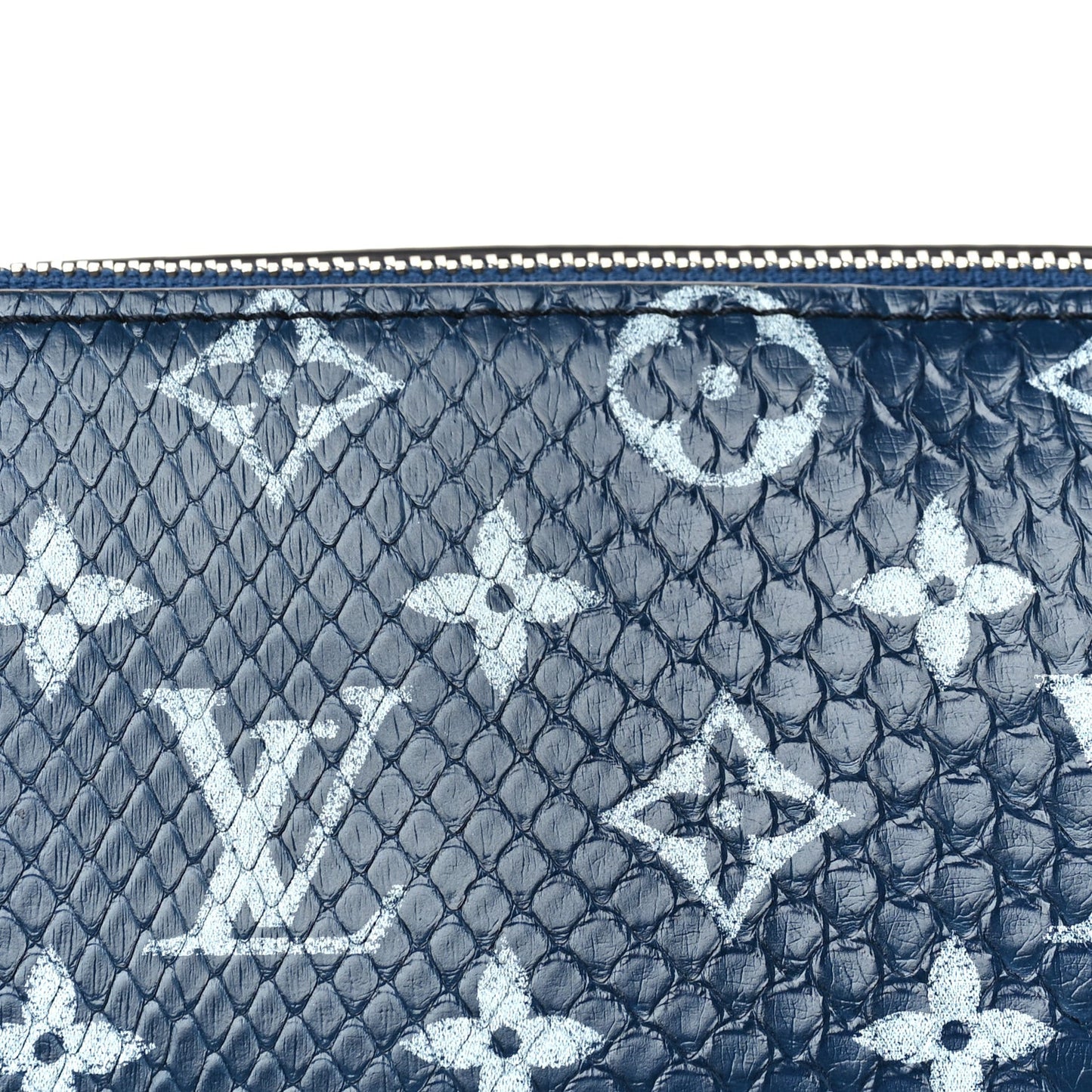 Snakeskin Monogram Coussin PM  Blue
