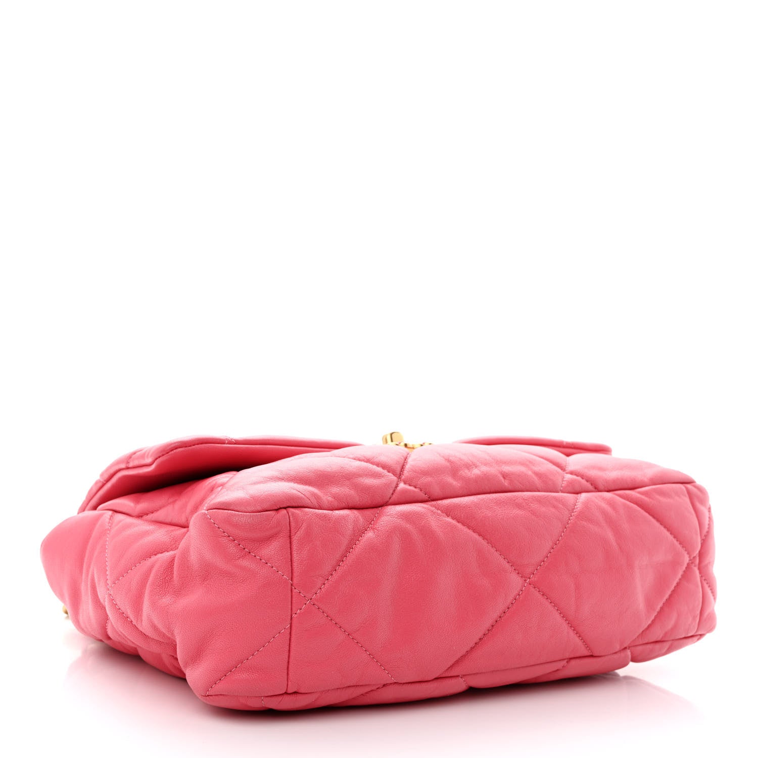 Chanel Goatskin Quilted Large Chanel 19 Flap Dark Pink 4 of 11