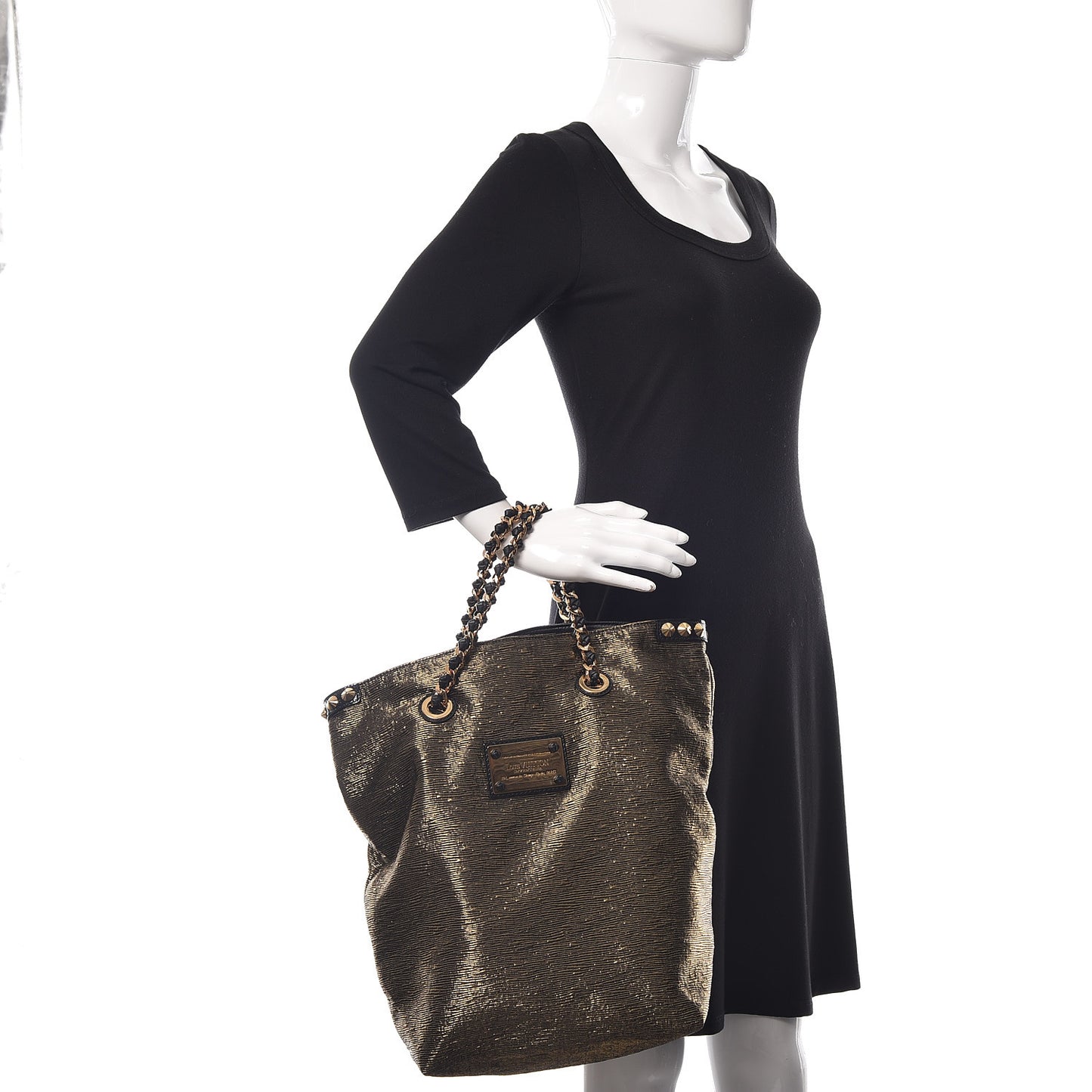 Metallic Jacquard Double Jeu Tote Gold