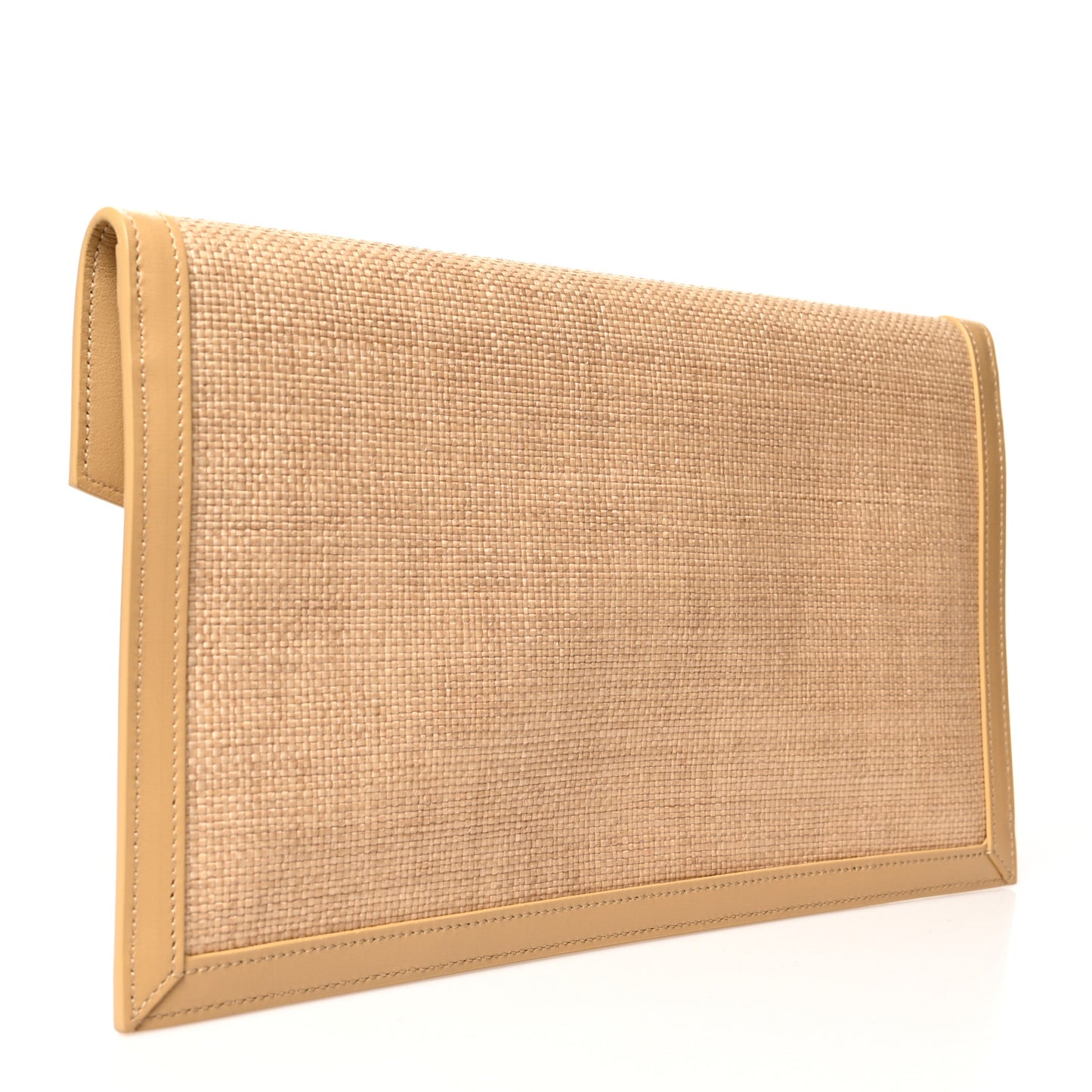 Micro Raffia Uptown Pouch Natural Hay Blush