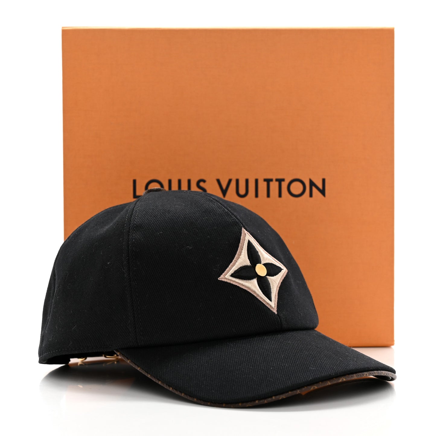 Monogram Cotton Jacquard Embroidered LV Day Cap M Black