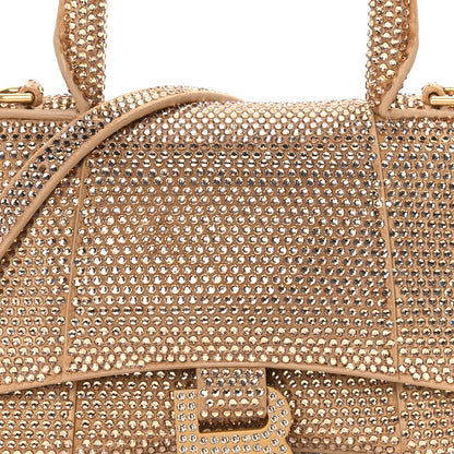 Balenciaga Strass Suede Hourglass Top Handle Bag XS Gold 6 of 7