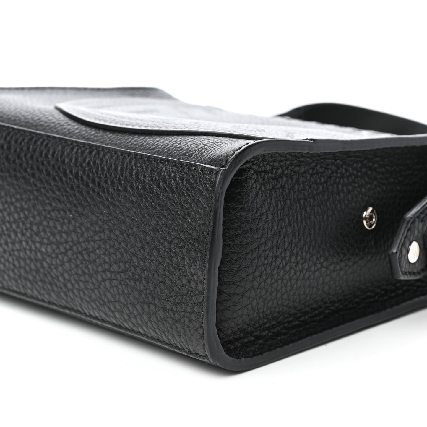 Cuoio Romano Selleria Fendi Stamp Patch Mini Lui Bag Black Grigio