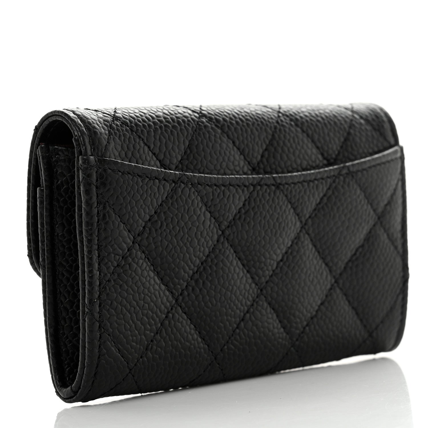 Chanel Caviar Quilted Flap Card Holder Wallet Black 3 of 8