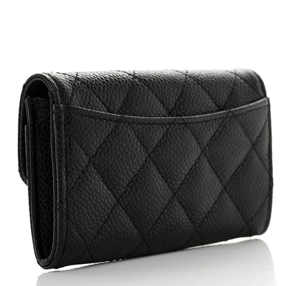 Chanel Caviar Quilted Flap Card Holder Wallet Black 3 of 8