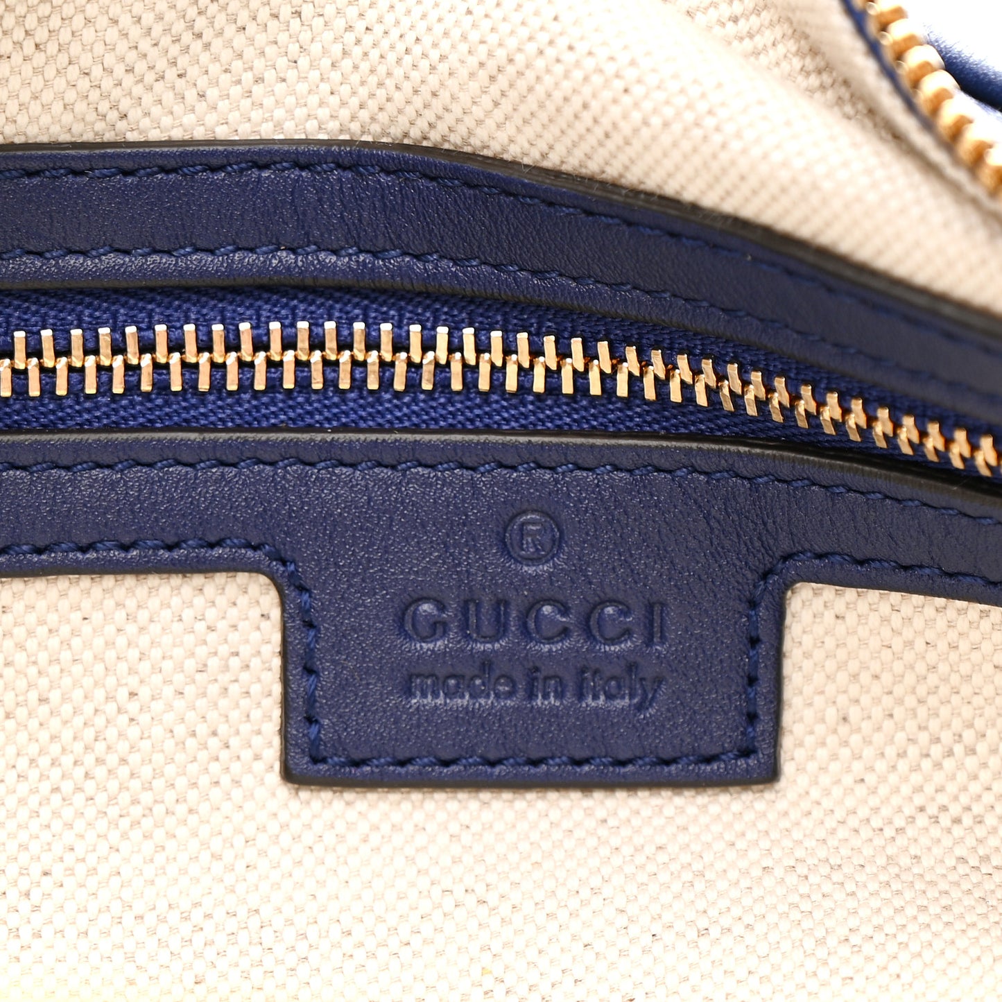 Aria Calfskin Web Large Attache Shoulder Bag Navy