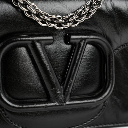 Valentino Garavani Calfskin Monochrome Vlogo Small Loco Shoulder Bag Black 10 of 10