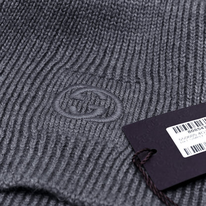 Gucci Wool Tricot Interlocking G Simple GG Beanie Hat M Graphite 11 of 16