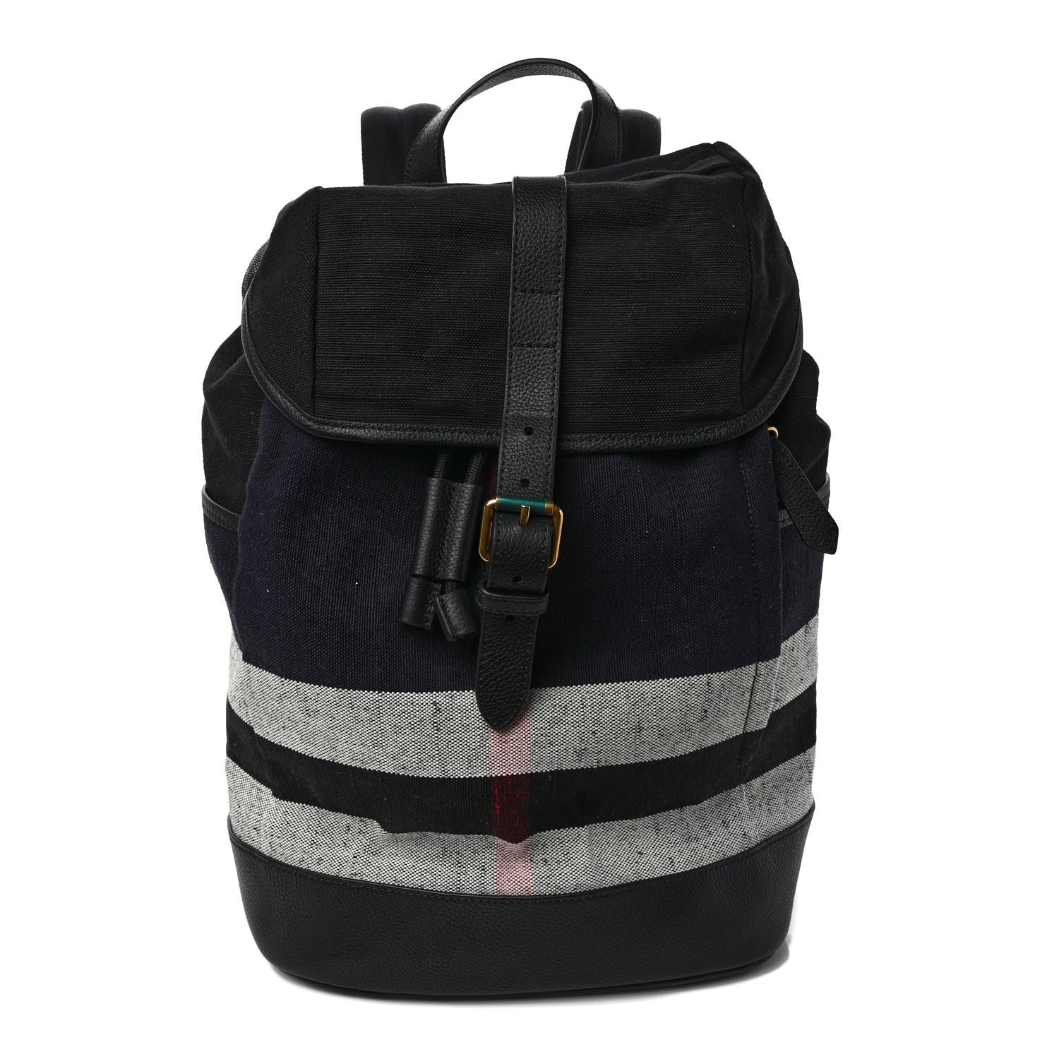 Burberry Overdyed Canvas Mega Check Drifton Backpack Black 1 of 10
