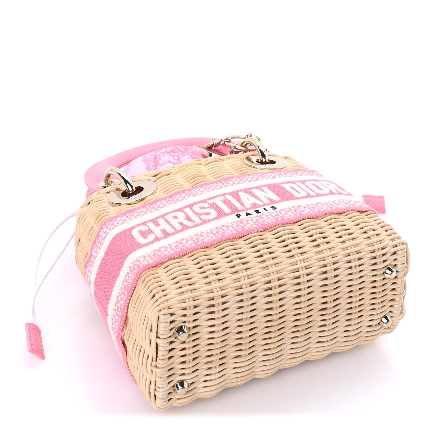 Christian Dior Wicker Oblique Mini Lady Dior Bag Pink 3 of 8
