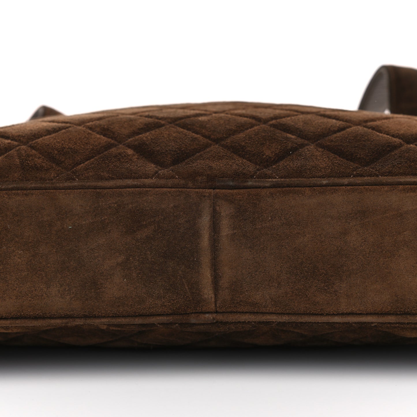 Suede Quilted Shoulder Bag Brown