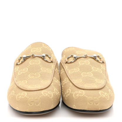 Gucci GG Monogram Canvas Womens Princetown Slippers 37.5 Egypt Salt 3 of 7