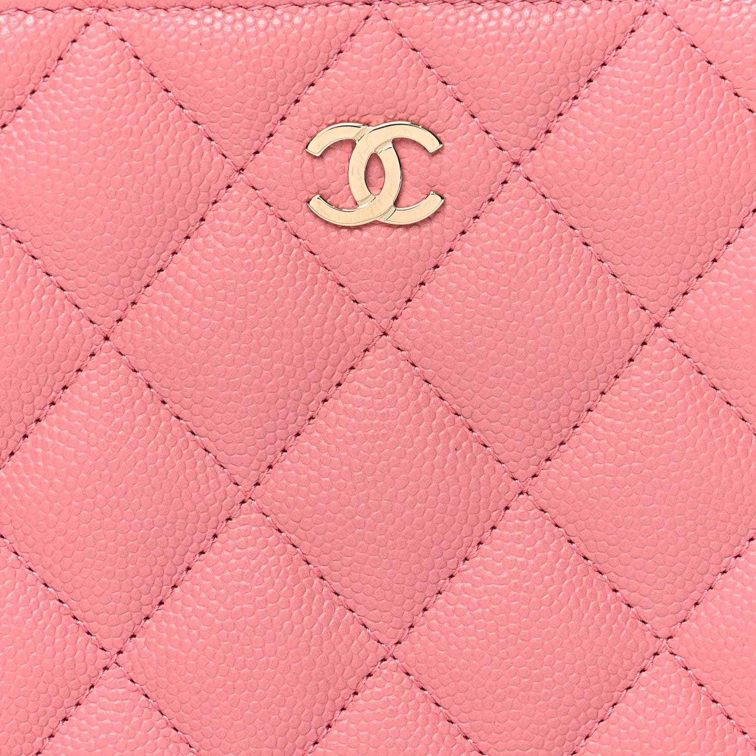 Chanel Caviar Quilted Zip Around Wallet Pink 9 of 13
