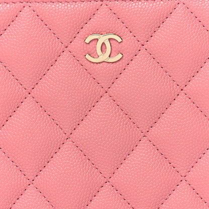 Chanel Caviar Quilted Zip Around Wallet Pink 9 of 13
