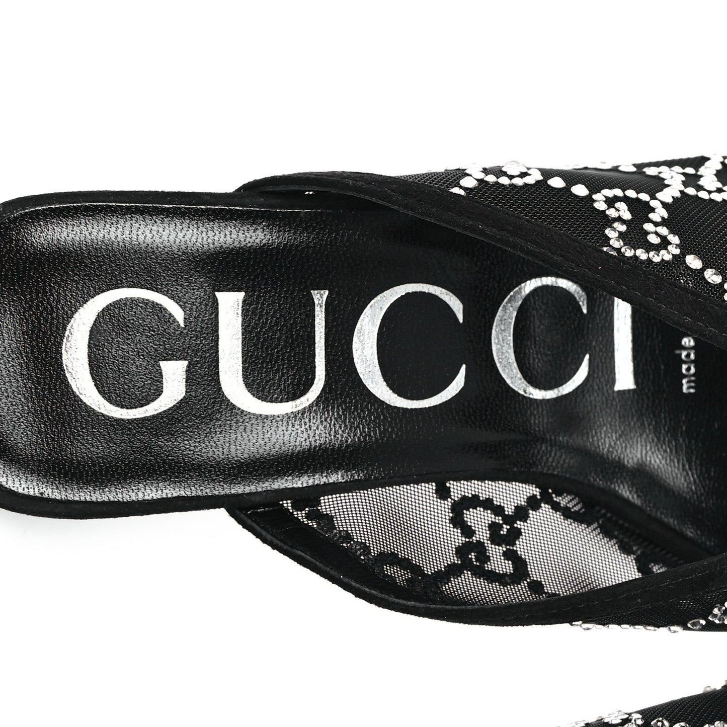 Tela Retino Kid Scamosciato Crystal GG Monogram Square G Black