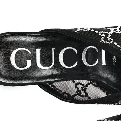 Gucci Tela Retino Kid Scamosciato Crystal GG Monogram Square G Black 6 of 7