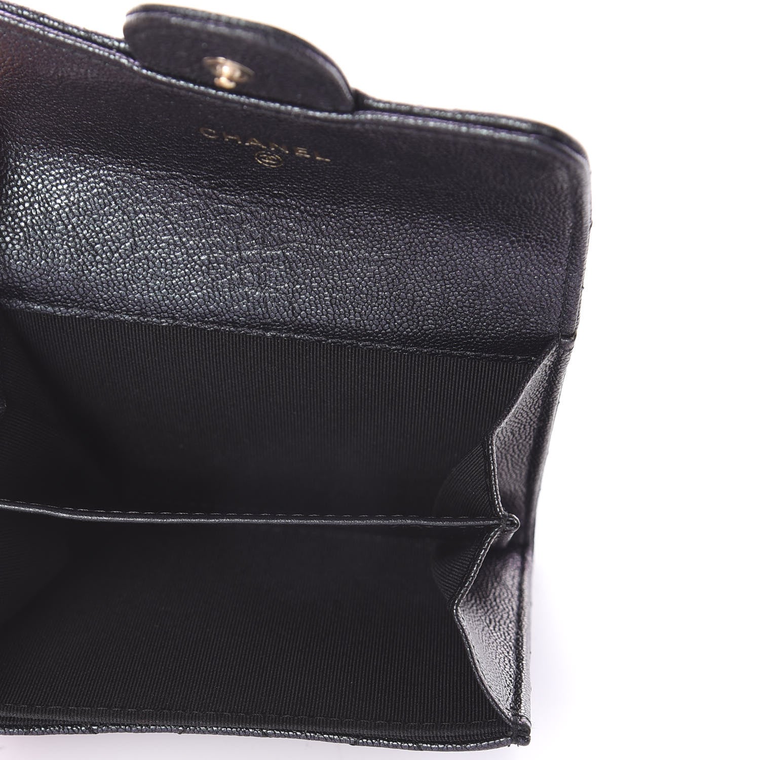 Chanel Iridescent Caviar Quilted Flap Card Holder Wallet Black 4 of 6