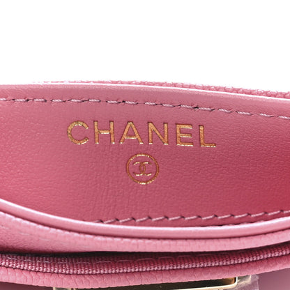 Chanel Caviar Quilted Boy Card Holder Pink 6 of 12