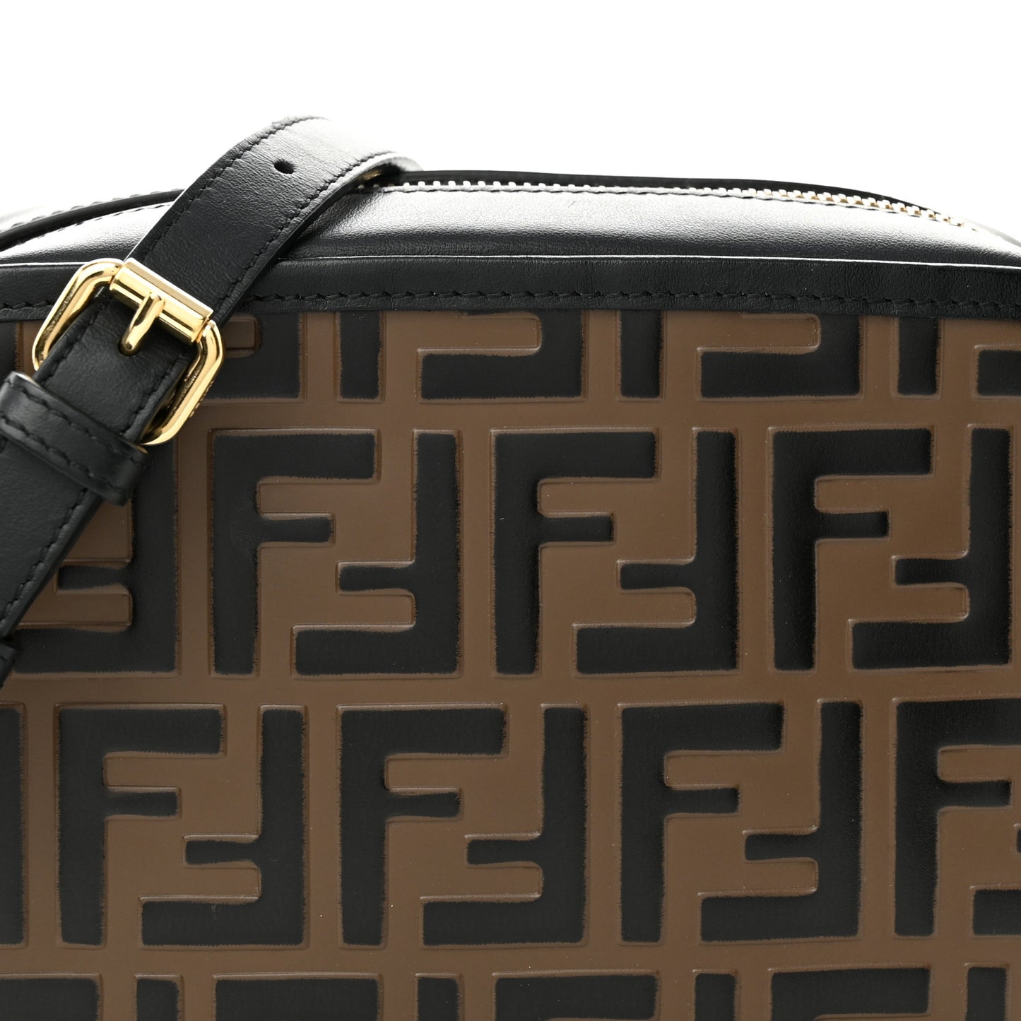 Vitello Century Bi-Color FF 1974 Embossed Mini Camera Case Maya Black