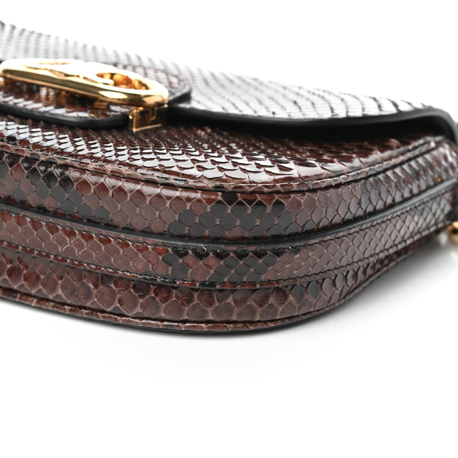 Celine Snakeskin Medium Chain Maillon Triomphe Brown 8 of 8