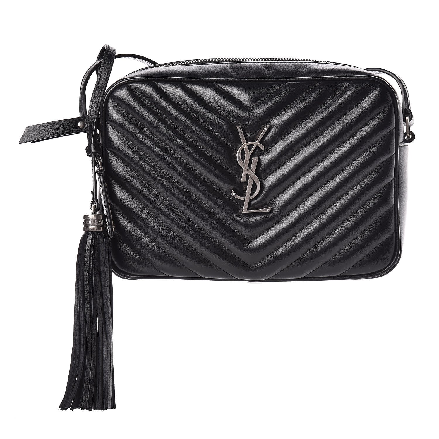 Saint Laurent Calfskin Matelasse Monogram Lou Camera Bag Black 1 of 9