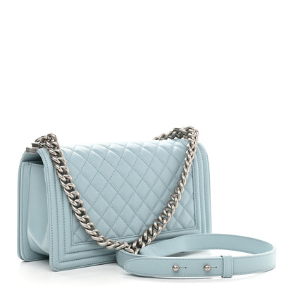Chanel Calfskin Quilted Medium Boy Flap Light Blue 2 of 9
