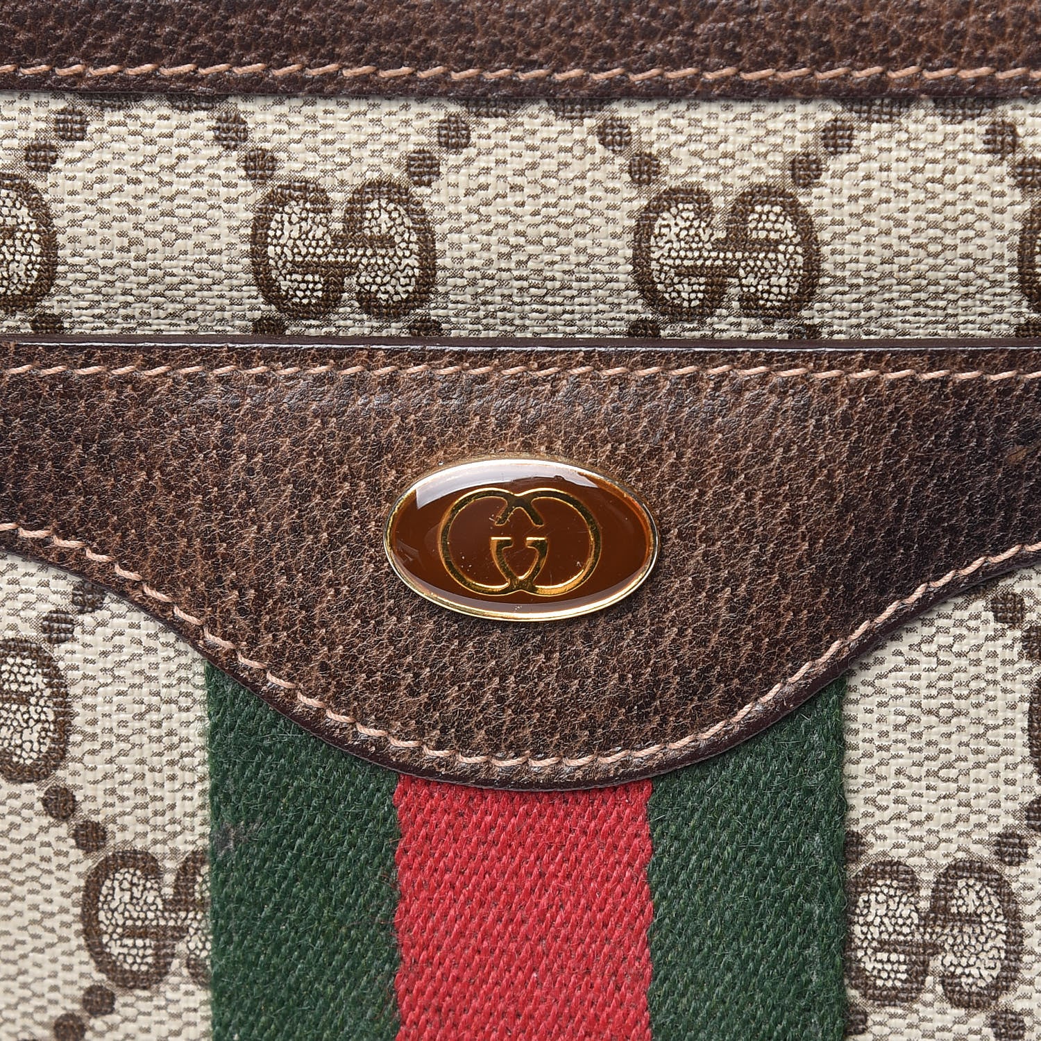 Gucci GG Plus Monogram Web Shoulder Bag Dark Brown 8 of 18