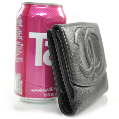 Chanel Caviar Compact Bi-Fold Wallet Black 3 of 8