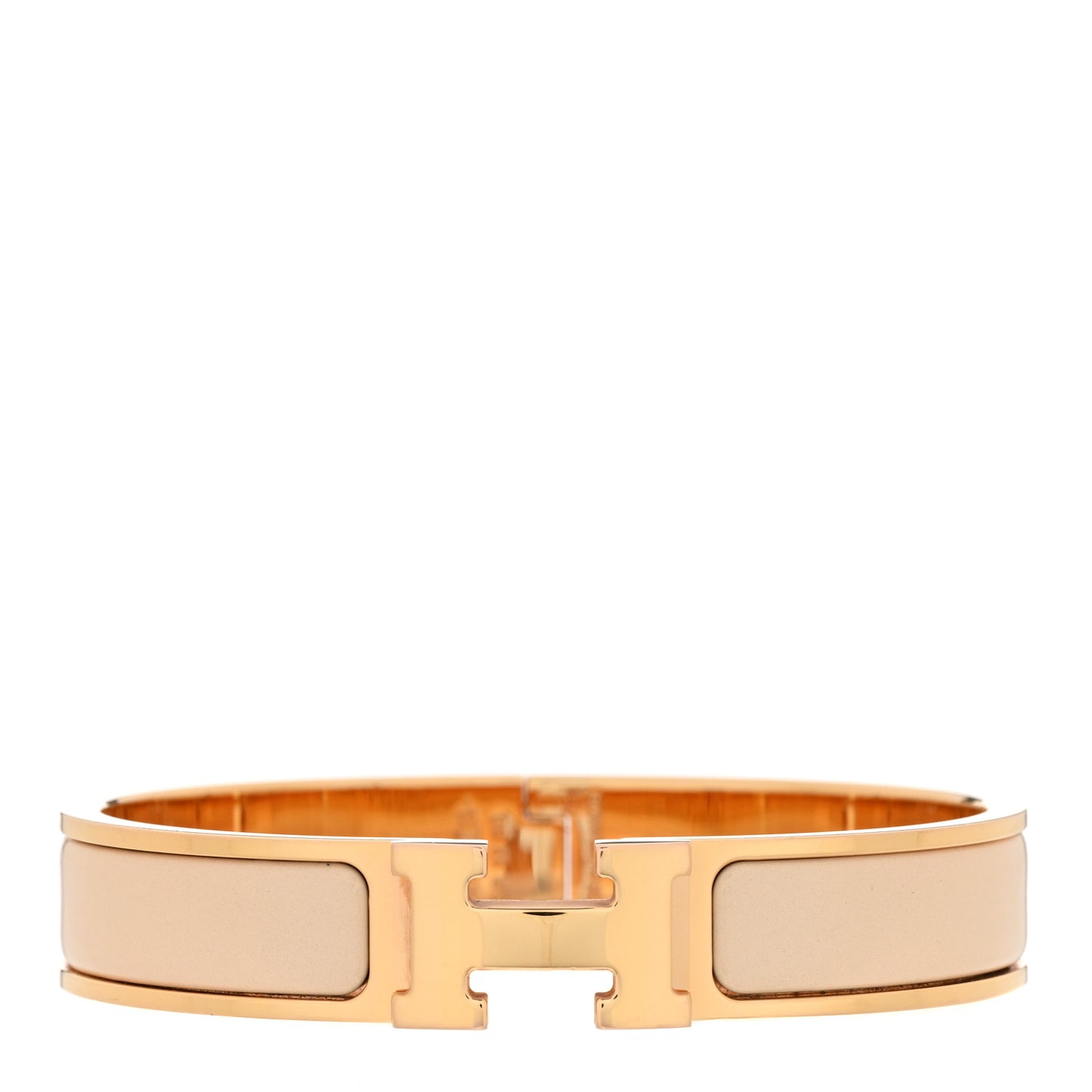 Enamel Narrow Clic Clac H Bracelet PM Beige Rose