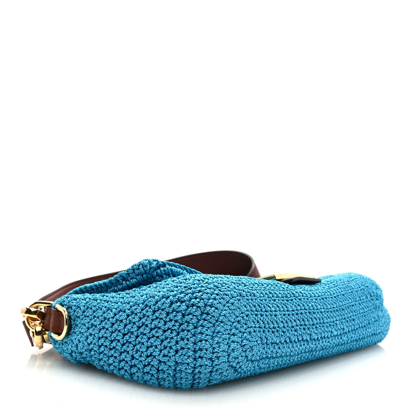 Fabric Crochet Vitello Grace Plexiglass Baguette Cyber Blue Ghianda