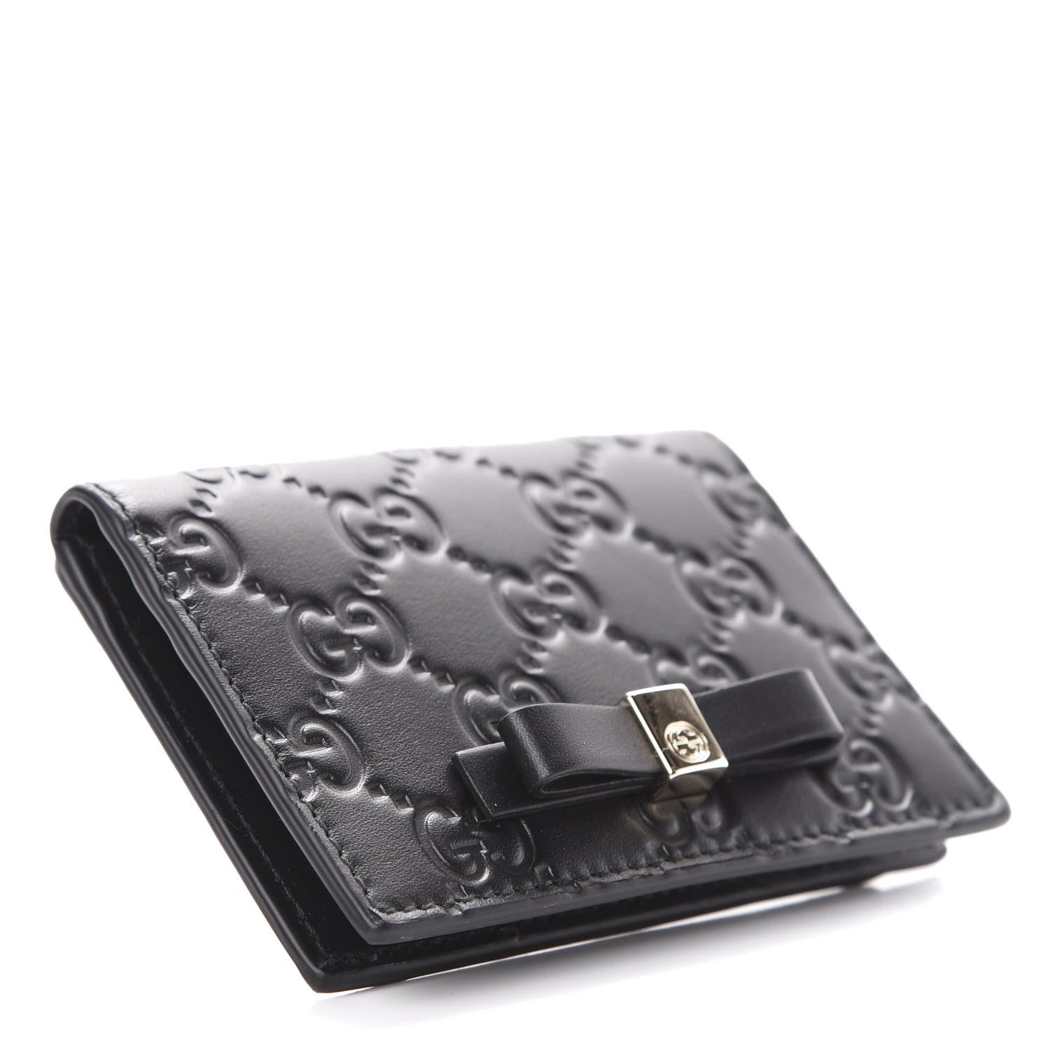 Gucci Guccissima Bow Train Pass Case Black 4 of 6