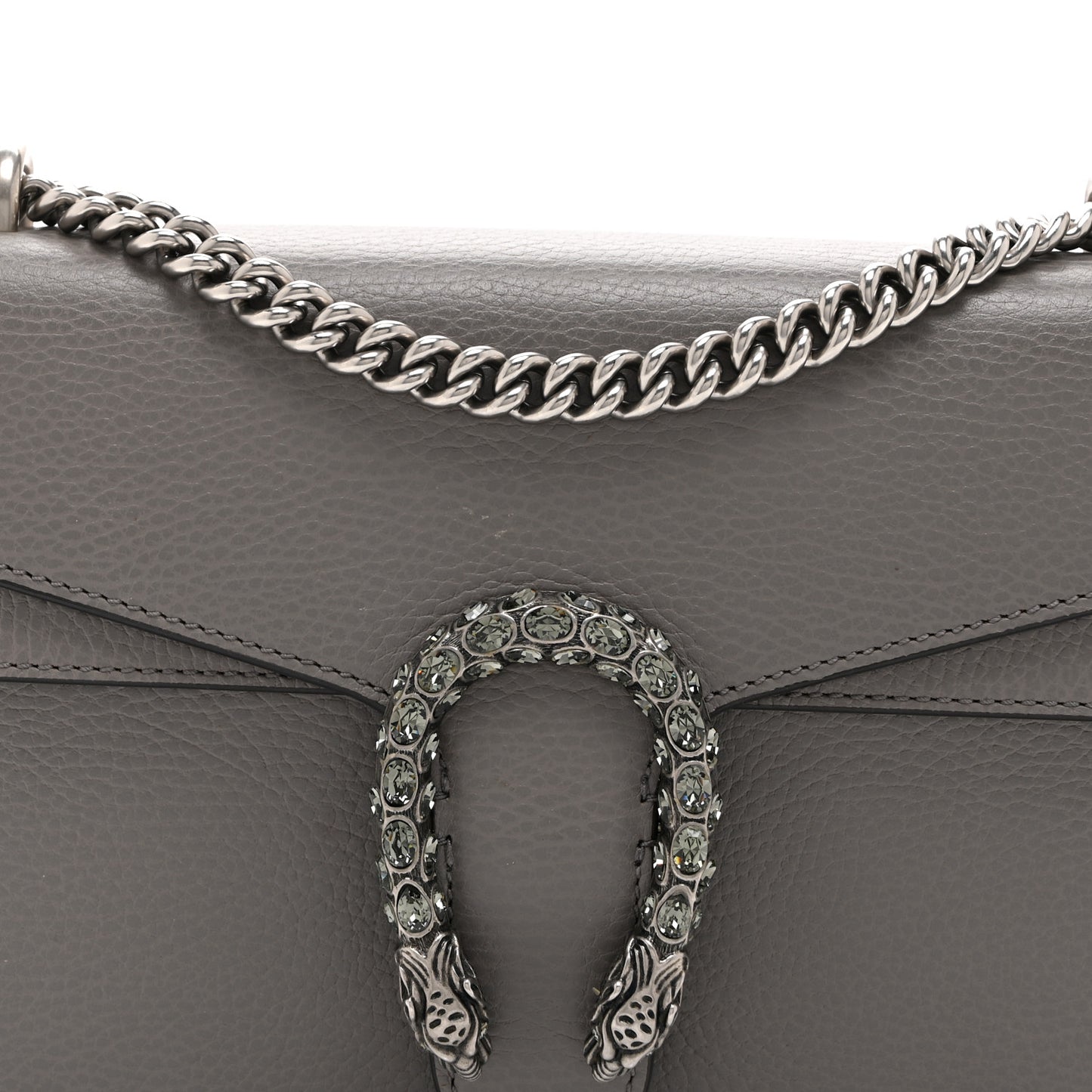 Pebbled Calfskin Small Dionysus Shoulder Bag Dusty Grey